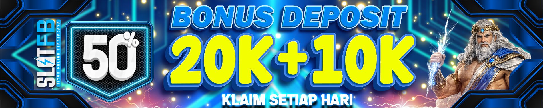 BONUS DEPOSIT 50% 20 RIBU + 10 RIBU